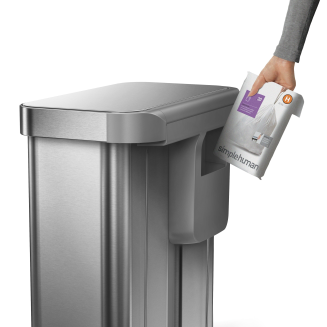 Simplehuman Liner Pocket Recycler two-chamber basket, 58l, FPP steel - 7