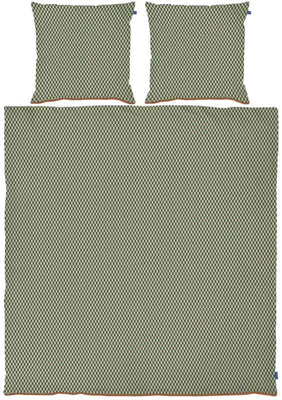 Pościel Mette Ditmer MINI CHECKS Pine Green & Tan 200×220 cm