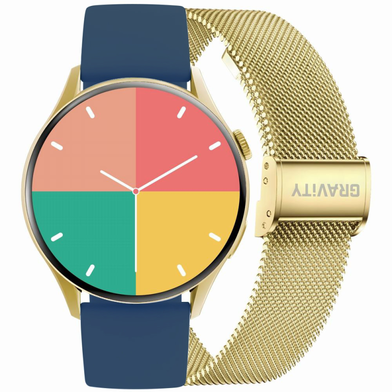 Smartwatch Gravity Złoty Pasek + Bransoleta GT11-4