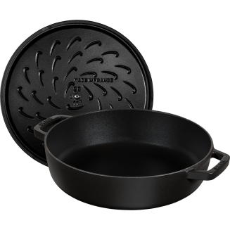Głęboka patelnia do duszenia z pokrywą Staub Chistera 24 cm black - 3