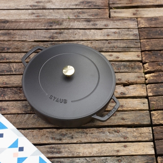 Głęboka patelnia do duszenia z pokrywą Staub Chistera 24 cm black - 7