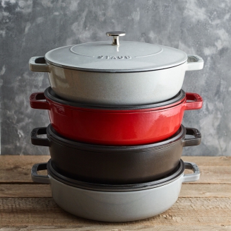 Głęboka patelnia do duszenia z pokrywą Staub Chistera 24 cm black - 10