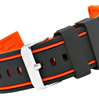 Pasek silikonowy CZARNO-POMARAŃCZOWY U14-20-12 - 2