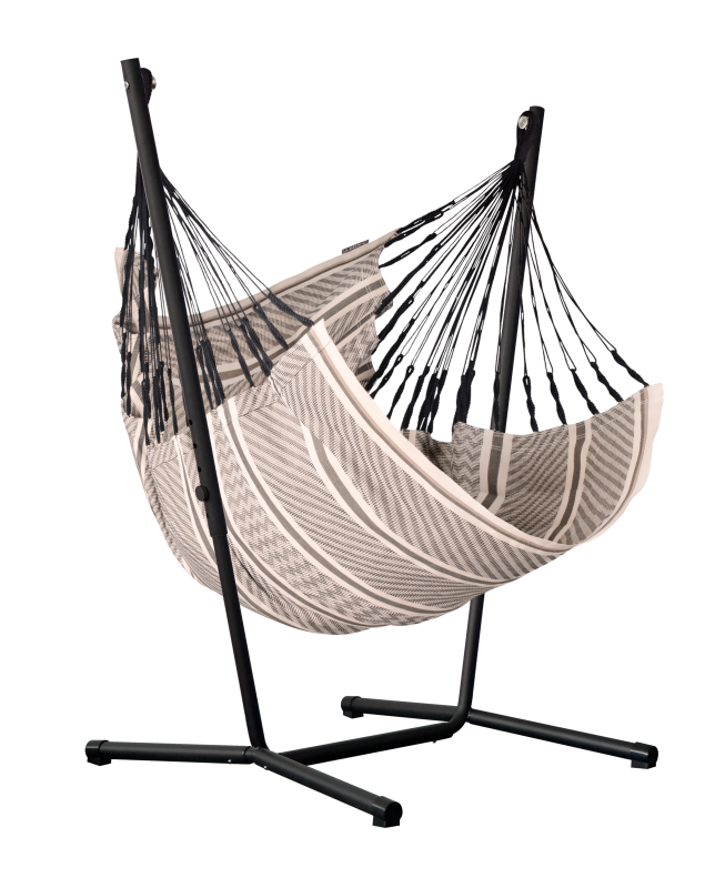 Fotel hamakowy ze stojakiem La Siesta Fiji Organic Zebra Comfort