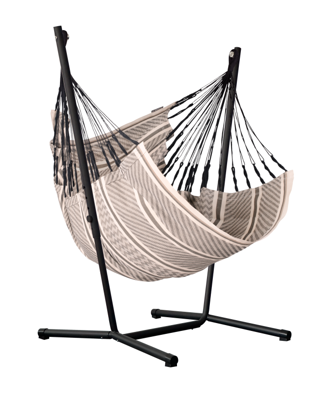 Fotel hamakowy ze stojakiem La Siesta Fiji Organic Zebra Comfort