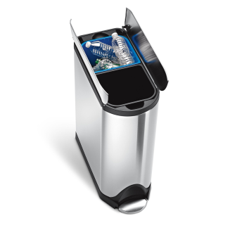 Kosz dwukomorowy motylkowy z pedałem Simplehuman 40l - 3