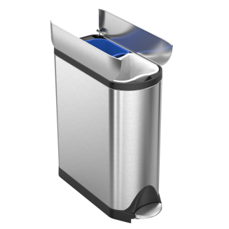 Kosz dwukomorowy motylkowy z pedałem Simplehuman 40l - 4