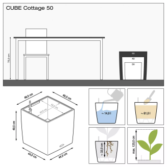 Donica Lechuza Cube Cottage 30 | 40 | 50 jasno-szary - 8