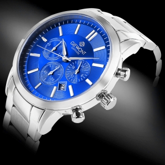 Zegarek Męski Giewont Chronograph Sapphire Srebrno Niebieski GW8510-B3 - 2
