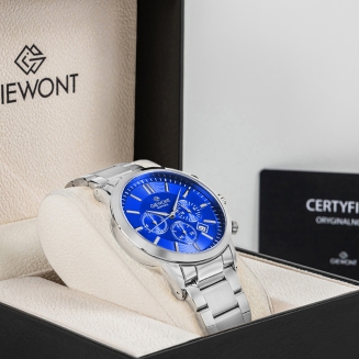 Zegarek Męski Giewont Chronograph Sapphire Srebrno Niebieski GW8510-B3 - 8