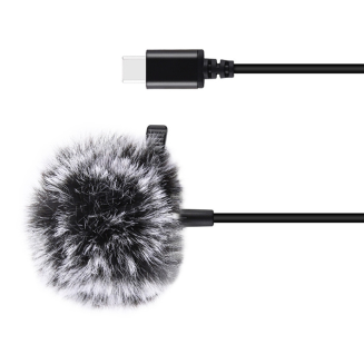 Mikrofon Jack Puluz krawatowy z klipsem PU425 1,5m USB-C - 2