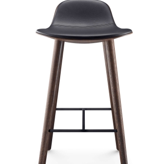  Eva Solo Yuuga smoke oak & black leather stool 75 cm - 2