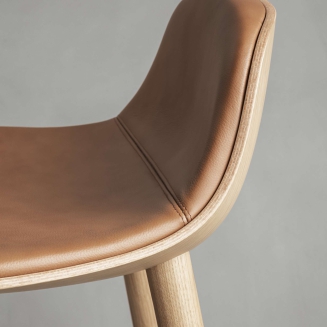  Eva Solo Yuuga smoke oak & black leather stool 75 cm - 5