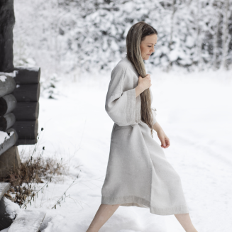 Szlafrok Onesize Lapuan Kankurit Kaste linen - 4