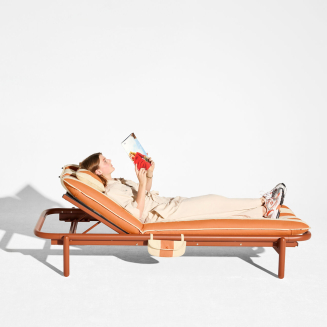 Leżak Fatboy Sunbun Daybed Mist Green & Stripe Orange Creme - 10