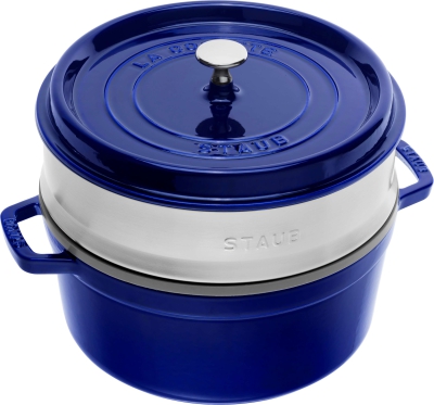  Round cast iron pot with Staub insert - Blue, 5.25 ltr