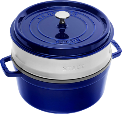 Garnek żeliwny okrągły z wkładem Staub - Niebieski, 5.25 ltr | BESTSELLER