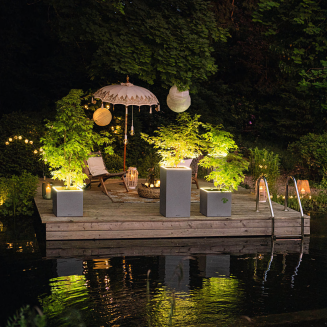 Lechuza Canto Stone flowerpot 30 LED column graphite black - 3