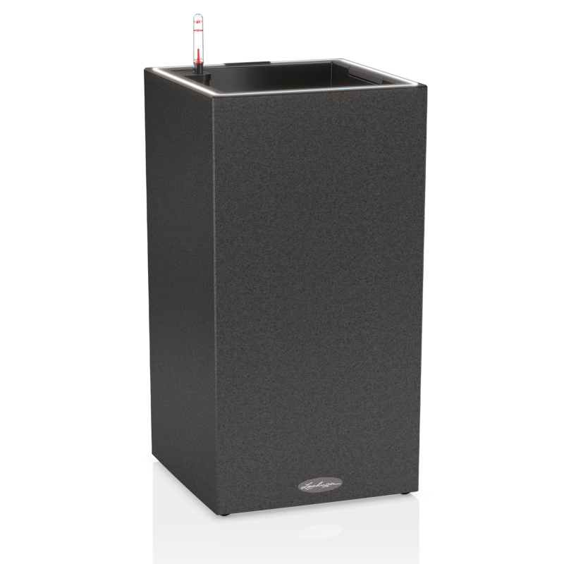 Lechuza Canto Stone flowerpot 30 LED column graphite black