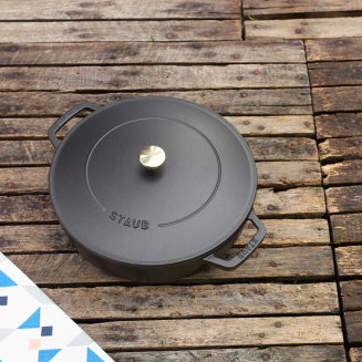 Głęboka patelnia do duszenia z pokrywą Staub Chistera 28 cm black - 3