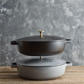 Głęboka patelnia do duszenia z pokrywą Staub Chistera 28 cm black - 7