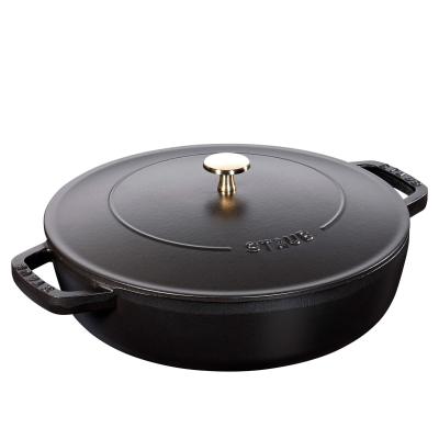 Głęboka patelnia do duszenia z pokrywą Staub Chistera 28 cm black | CENA SPECJALNA