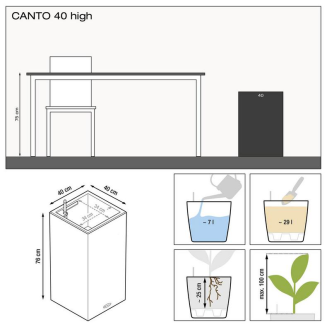 Lechuza Canto Premium 40 column anthracite metallic flowerpot - 5