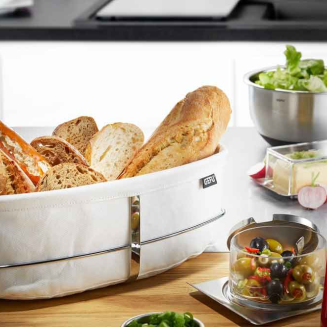 Koszyk na pieczywo Gefu Brunch owalny biały - 2