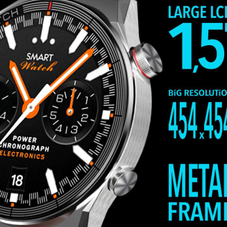 Smartwatch Rubicon RNCE99 Black Metal + Silicon SMARUB194 - 5