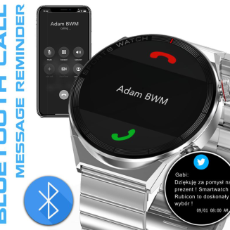 Smartwatch Rubicon RNCE99 Black Metal + Silicon SMARUB194 - 6