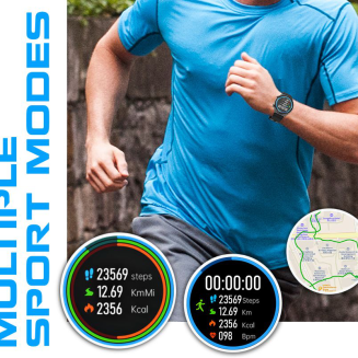 Smartwatch Rubicon RNCE99 Black Metal + Silicon SMARUB194 - 9