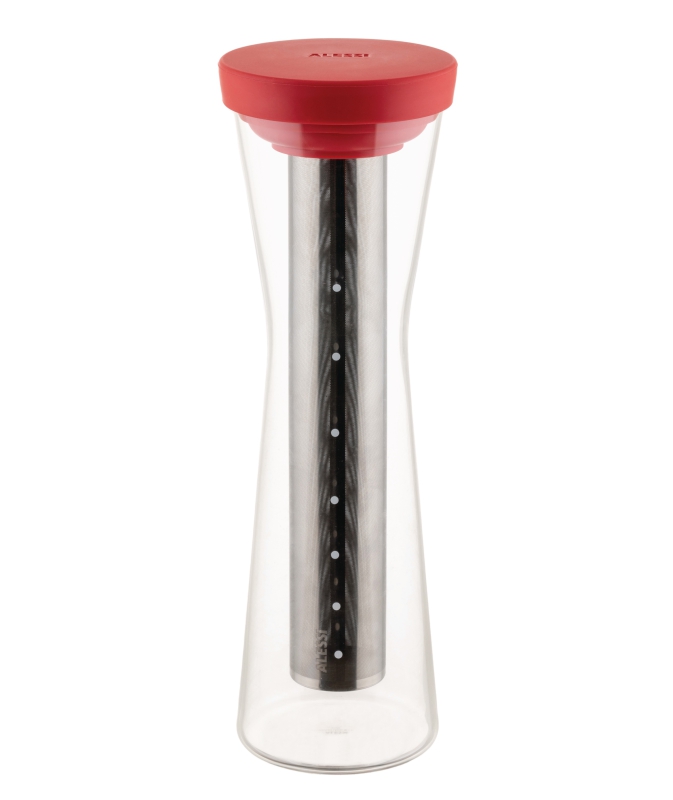Alessi Mazagran red cold brew coffee carafe