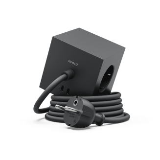 Listwa zasilająca Avolt Square 1 z podwójnym USB-C 30 W i magnetyczną podstawą 1.8 m czarna - 2