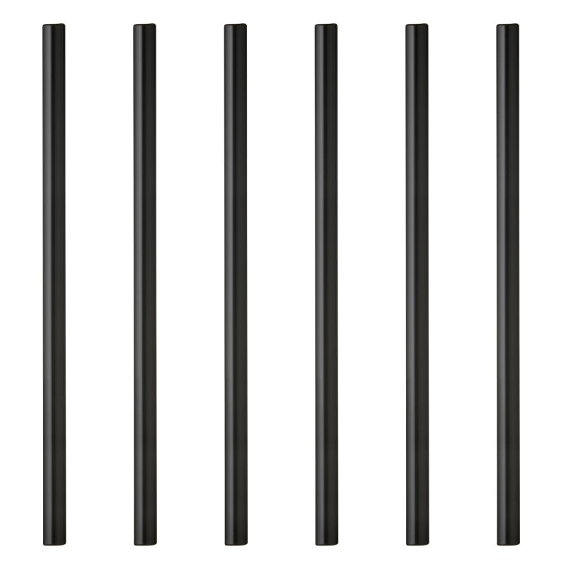 Słomki szklane Lyngby Glas Black 6 szt.