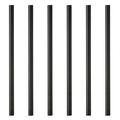 Słomki szklane Lyngby Glass Black 6 szt.