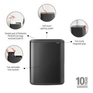 Kosz Brabantia Bo Touch Bin 2x30l Confident Grey - 13