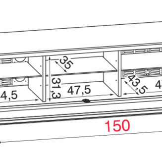 Stolik RTV Munari Mo&Ma 150x50x42 cm 3 kolory - 6