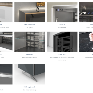 Stolik RTV Munari Mo&Ma 150x50x42 cm 3 kolory - 5