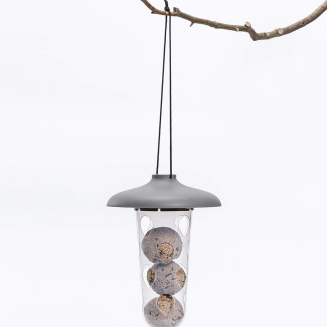 PLASTIA ROBIN Zestaw do karmienia ptaków 2 w 1 16.5x18 cm szary - 2