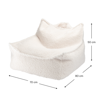 Fotel dziecięcy Wigiwama Beanbag Chair Cream White - 8