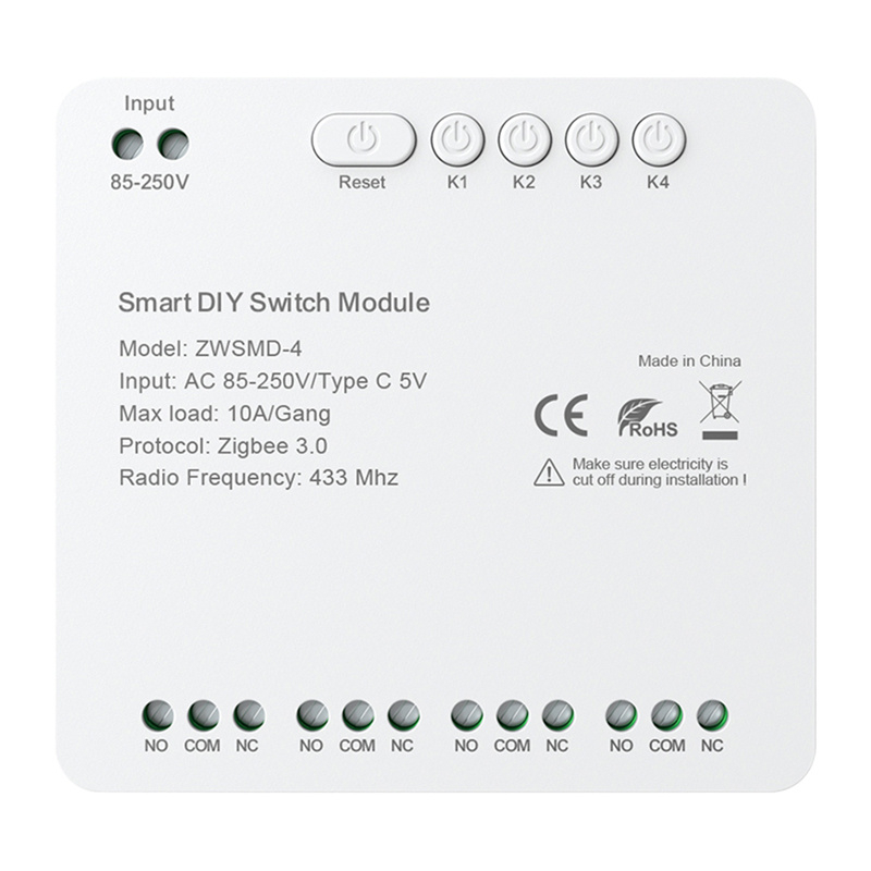 Moduł przełącznika AVATTO ZWSMMD-4-250V Zigbee 4-kanał