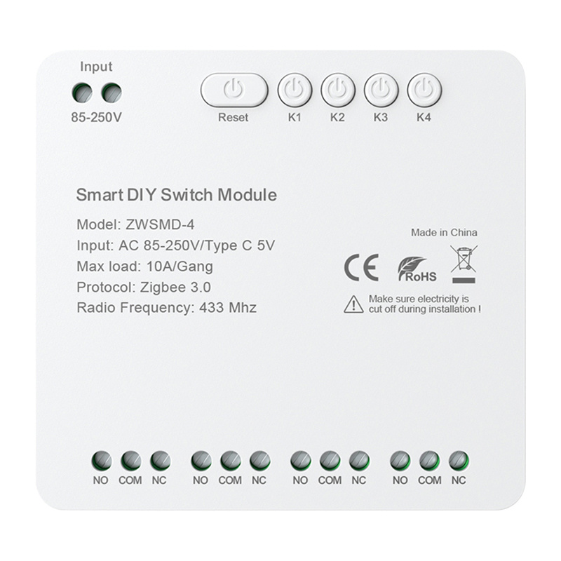  AVATTO ZWSMMD-4-250V Zigbee 4-channel switch module