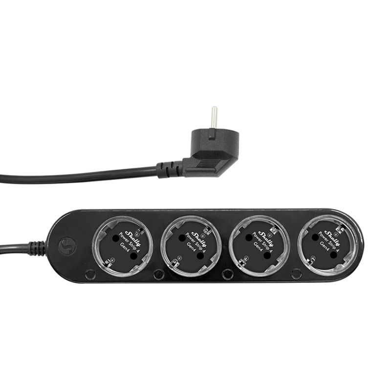 Listwa zasilająca SHELLY Power Strip 4 Gen4 4 gniazda (czarna)