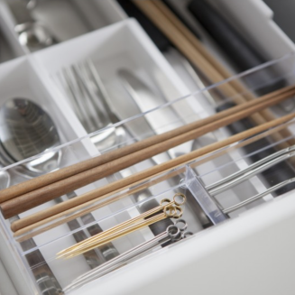  Yamazaki adjustable drawer organizer, white - 2