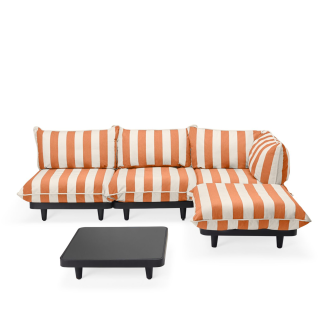 Zestaw mebli ogrodowych Fatboy Paletti Set Large Stripe Orange Creme ze stolikiem - 2
