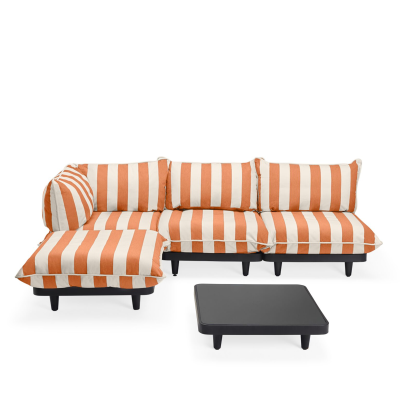 Zestaw mebli ogrodowych Fatboy Paletti Set Large Stripe Orange Creme ze stolikiem