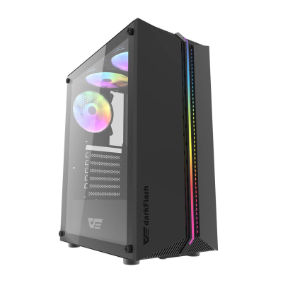  DARKFLASH DK151 computer case + 3 RGB fans (black)