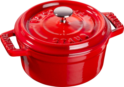  Mini round cast iron pot Staub - 250 ml, Red