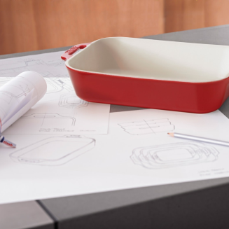 Prostokątny półmisek ceramiczny Staub - 2.4 ltr, Czerwony - 2