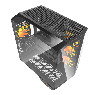 Obudowa komputerowa DARKFLASH DY470 + 4 wentylatory (czarna) - 4